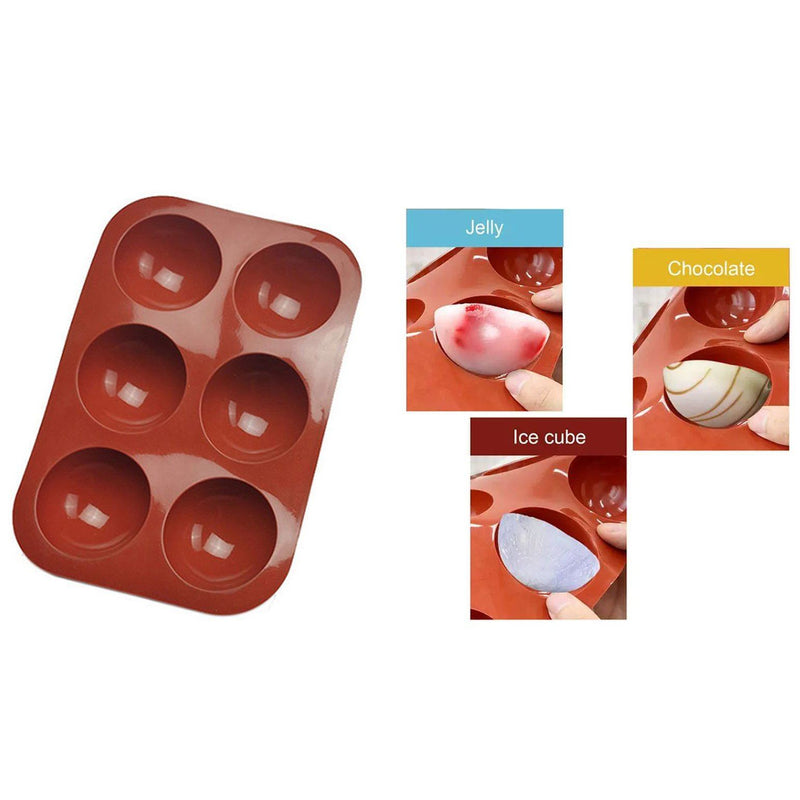 3-Pack: 6 Holes Semi Sphere Silicone Mold Kitchen & Dining - DailySale
