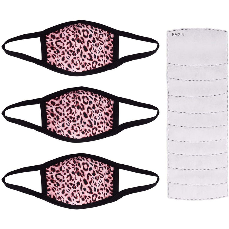 3-Pack: Adult Cotton Reusable Face Masks with 10 Filters Face Masks & PPE Red - DailySale