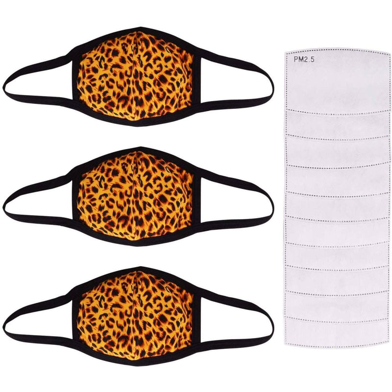 3-Pack: Adult Cotton Reusable Face Masks with 10 Filters Face Masks & PPE Yellow - DailySale