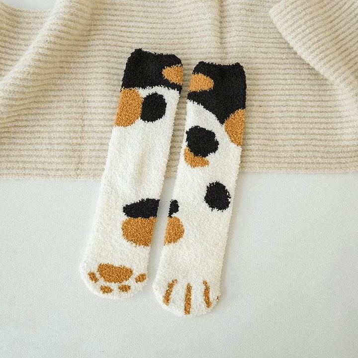 3-Pack: Autumn and Winter Cat Claws Socks Wellness & Fitness Dot Black - DailySale