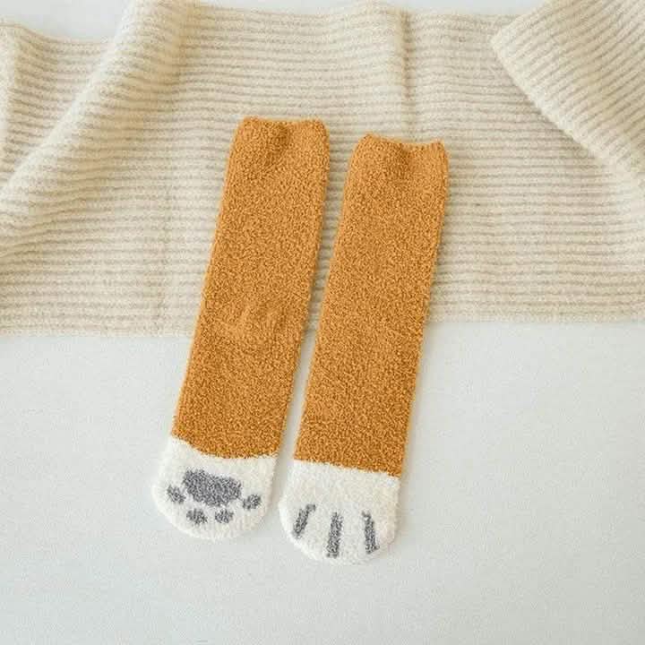 3-Pack: Autumn and Winter Cat Claws Socks Wellness & Fitness Yellow - DailySale