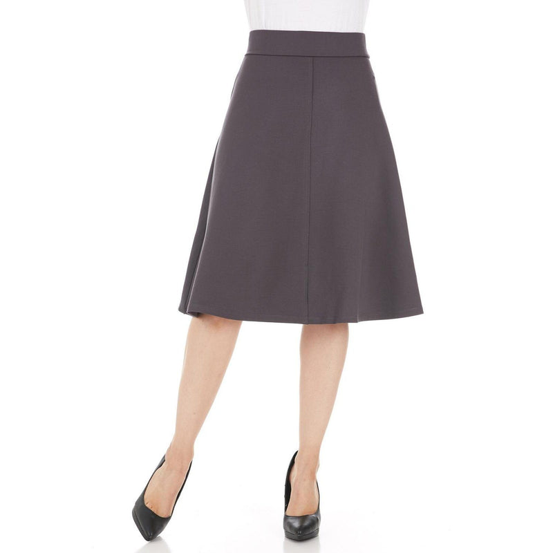 3-Pack: Aviot Lightweight Fitted A-Line Skirt Women's Apparel Charcoal XS - DailySale