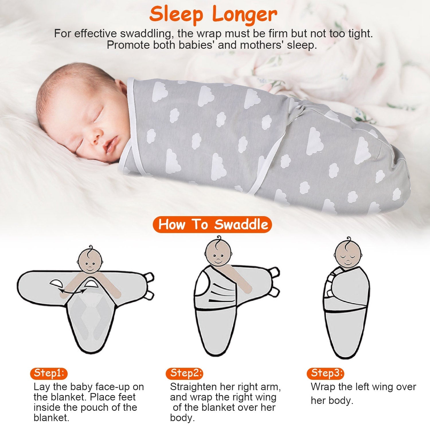 3-Pack: Baby New Born Swaddle Wrap Baby - DailySale