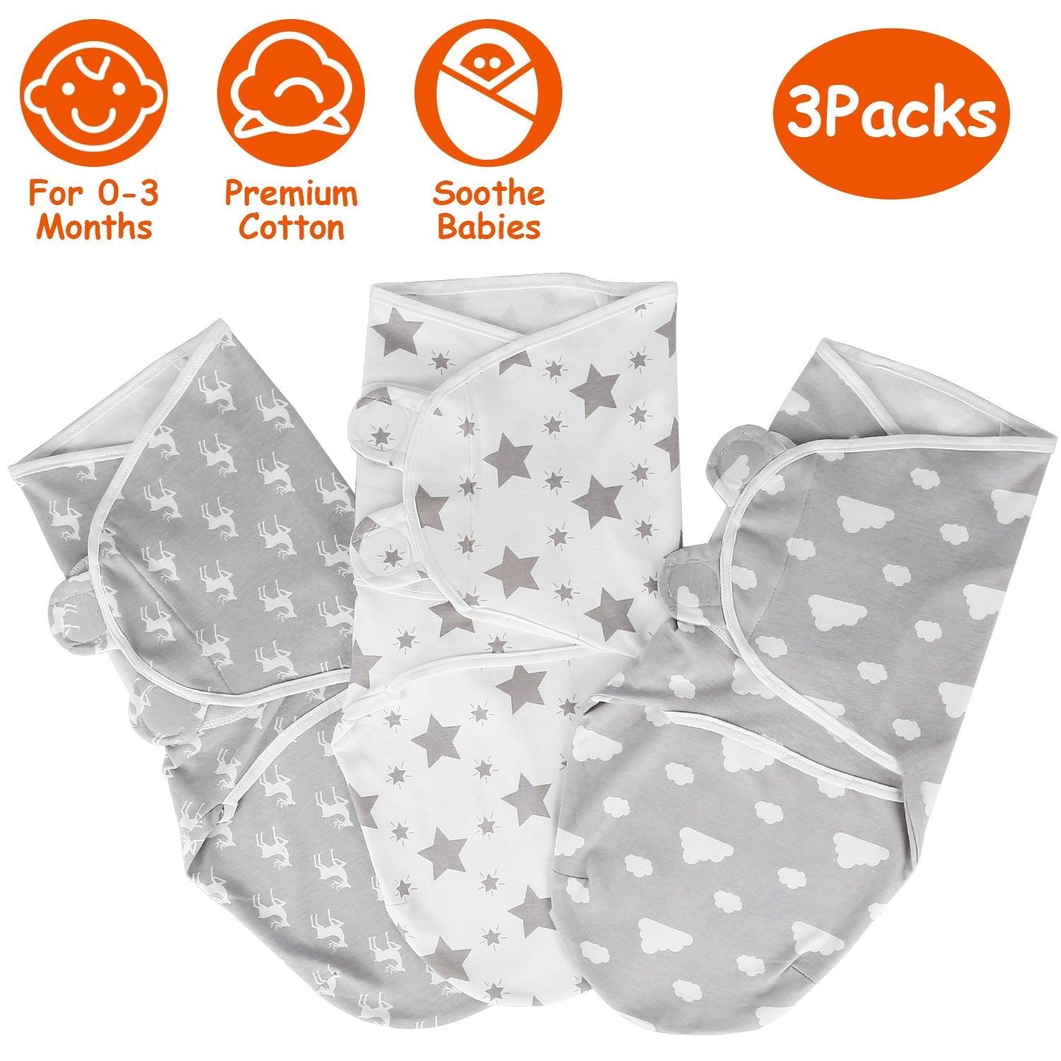 3-Pack: Baby New Born Swaddle Wrap Baby - DailySale