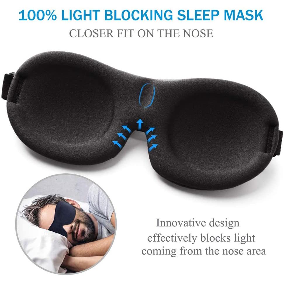 3-Pack: Blackout Eye Mask with Adjustable Strap Bedding - DailySale