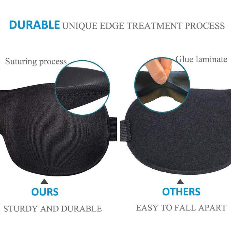 3-Pack: Blackout Eye Mask with Adjustable Strap Bedding - DailySale