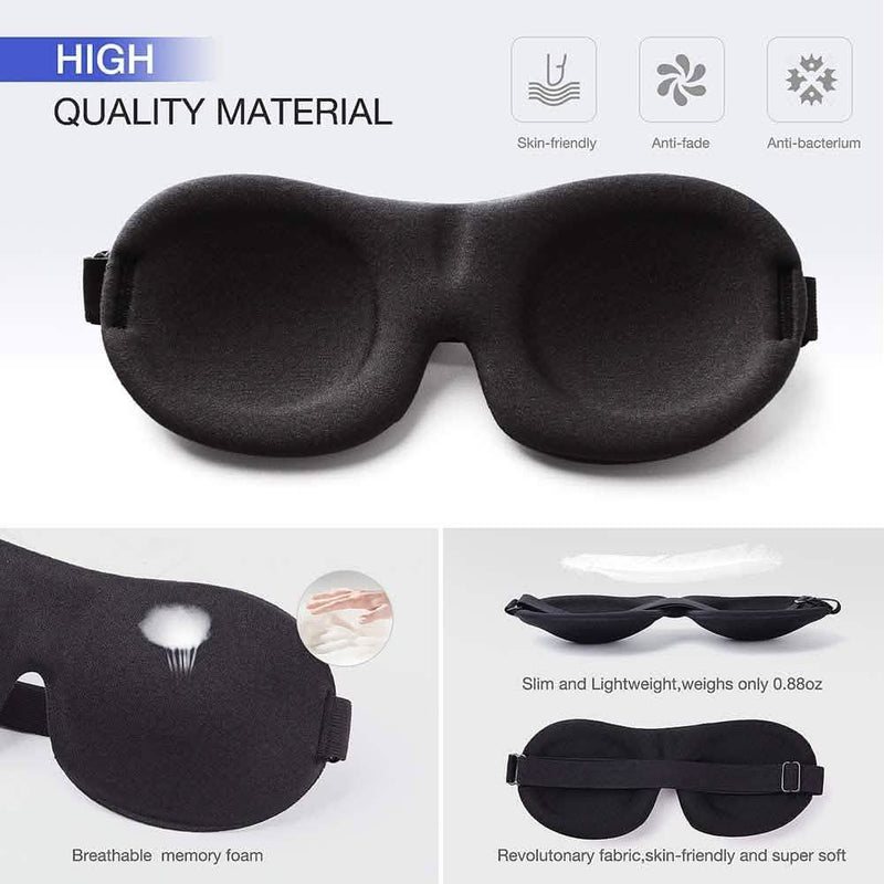3-Pack: Blackout Eye Mask with Adjustable Strap Bedding - DailySale