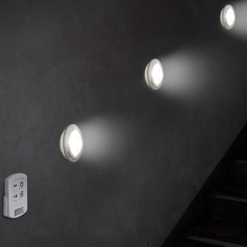 3-Pack: Bright Basics Ultra Thin Wireless LED Puck Lights with Remote Control Lighting & Decor - DailySale