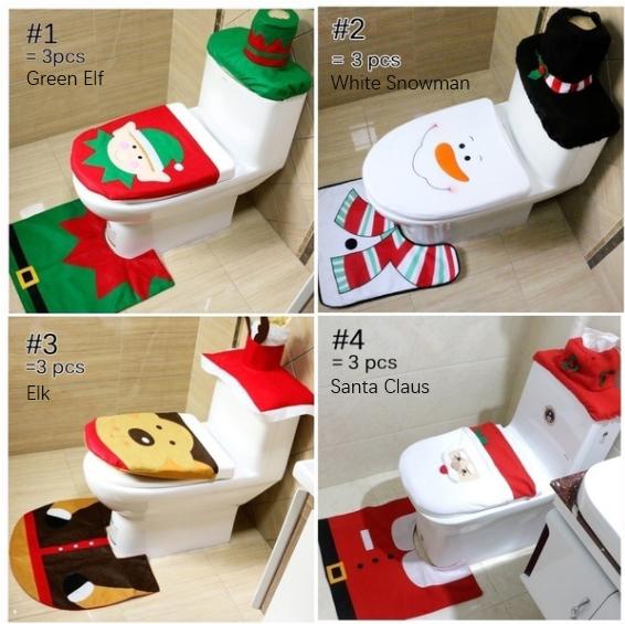 3-Pack: Christmas Fancy Christmas Home Bathroom Decor Set Holiday Decor & Apparel - DailySale