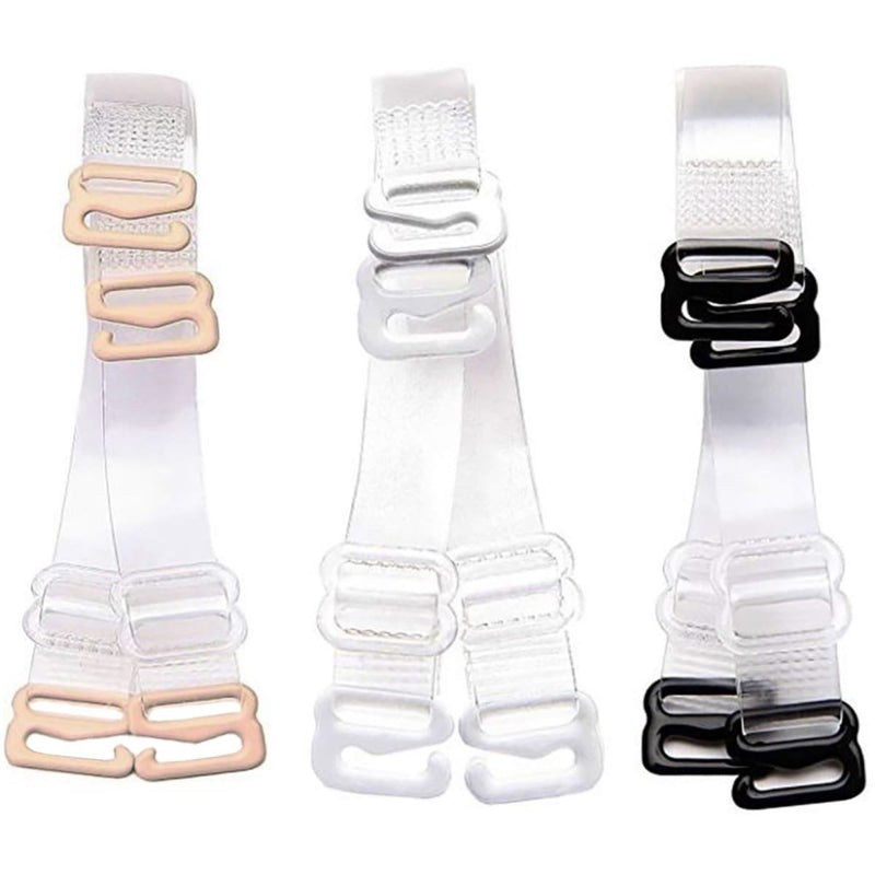 3-Pack: Clear Invisible Adjustable Bra Straps Women's Accessories - DailySale