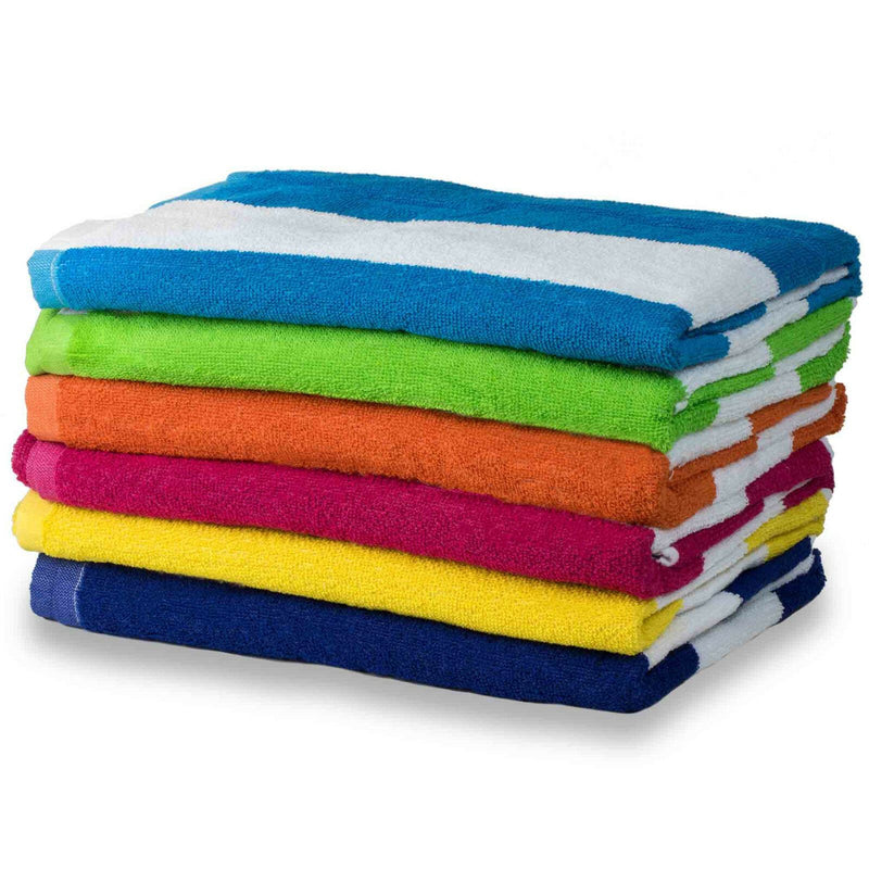 3-Pack: Cotton Cabana Stripe Beach Towel Bath - DailySale