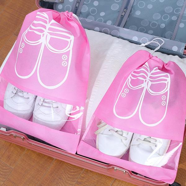 3-Pack: Drawstring Shoe Storage Bag Closet & Storage Pink S - DailySale