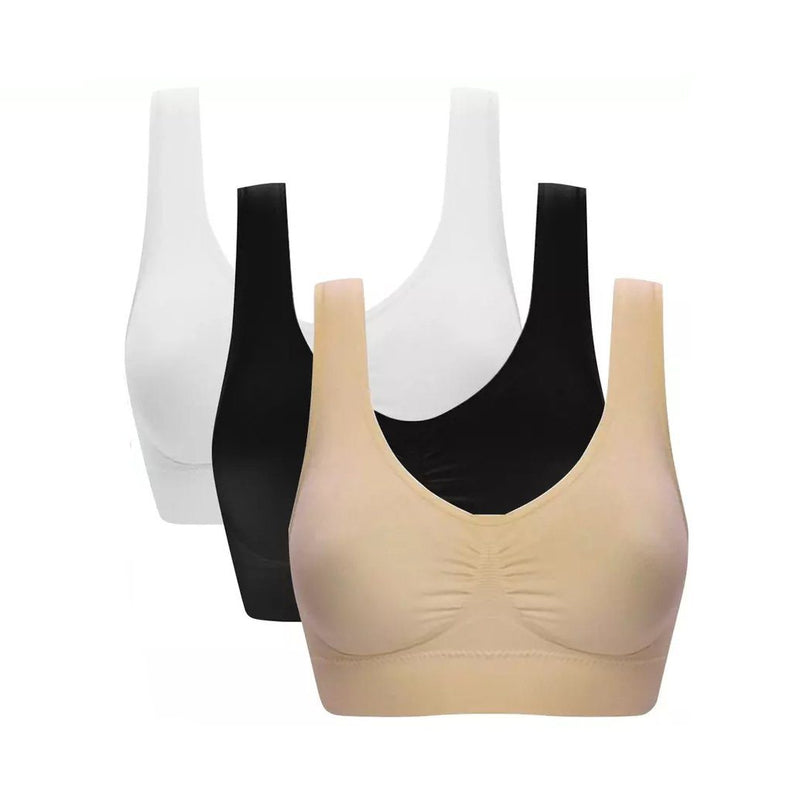 3-Pack: Essential Lounging Microfiber Padded Bras Women's Clothing - DailySale