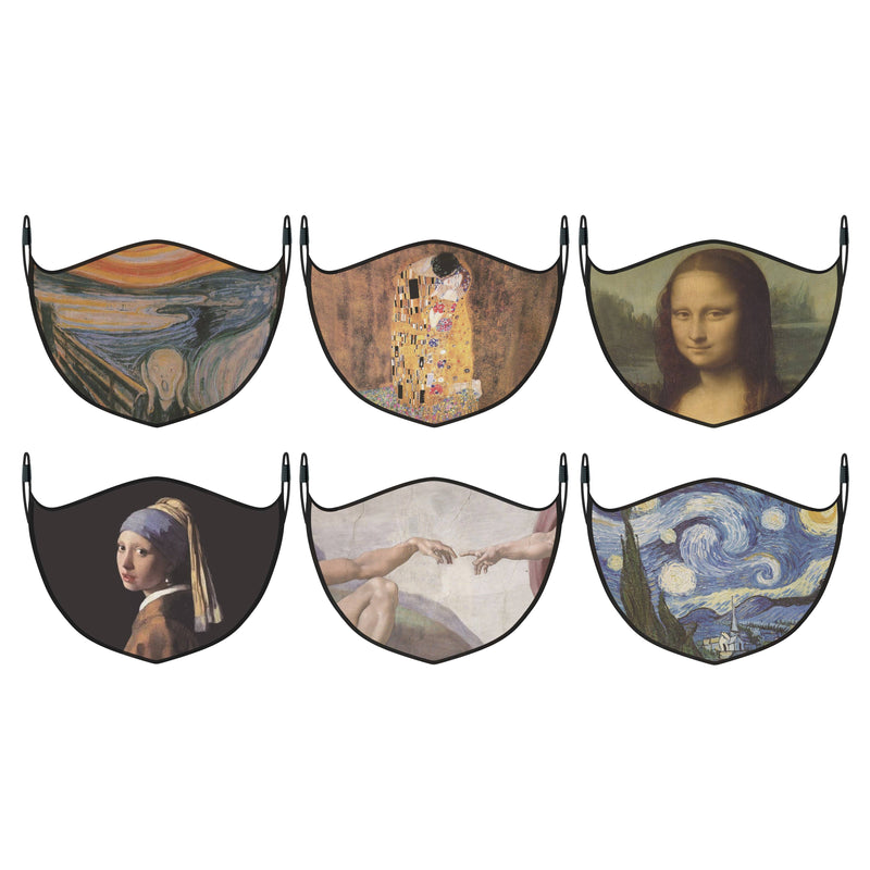 3-Pack: Famous Art Paintings Reusable and Washable 2-Layer Non-Medical Face Mask Wellness & Fitness - DailySale