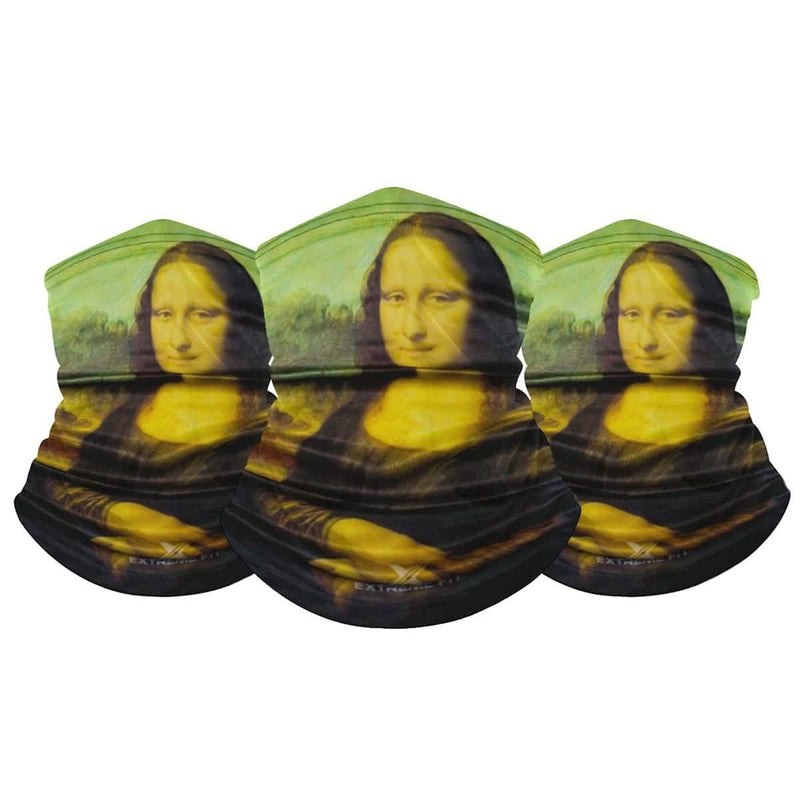 3-Pack: Famous Painting Neck Gaiter Bandana Multifunctional Scarves Face Masks & PPE Mona Lisa - DailySale