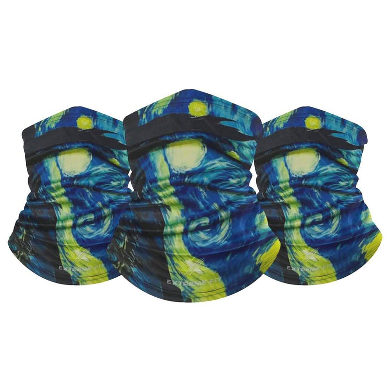 3-Pack: Famous Painting Neck Gaiter Bandana Multifunctional Scarves Face Masks & PPE Starry Night - DailySale