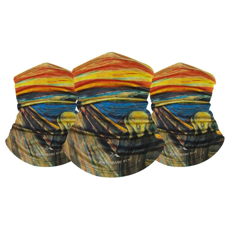 3-Pack: Famous Painting Neck Gaiter Bandana Multifunctional Scarves Face Masks & PPE The Scream - DailySale