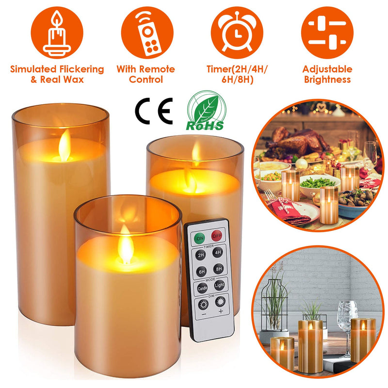 3-Pack: Flameless Battery Operated Candles Indoor Lighting - DailySale