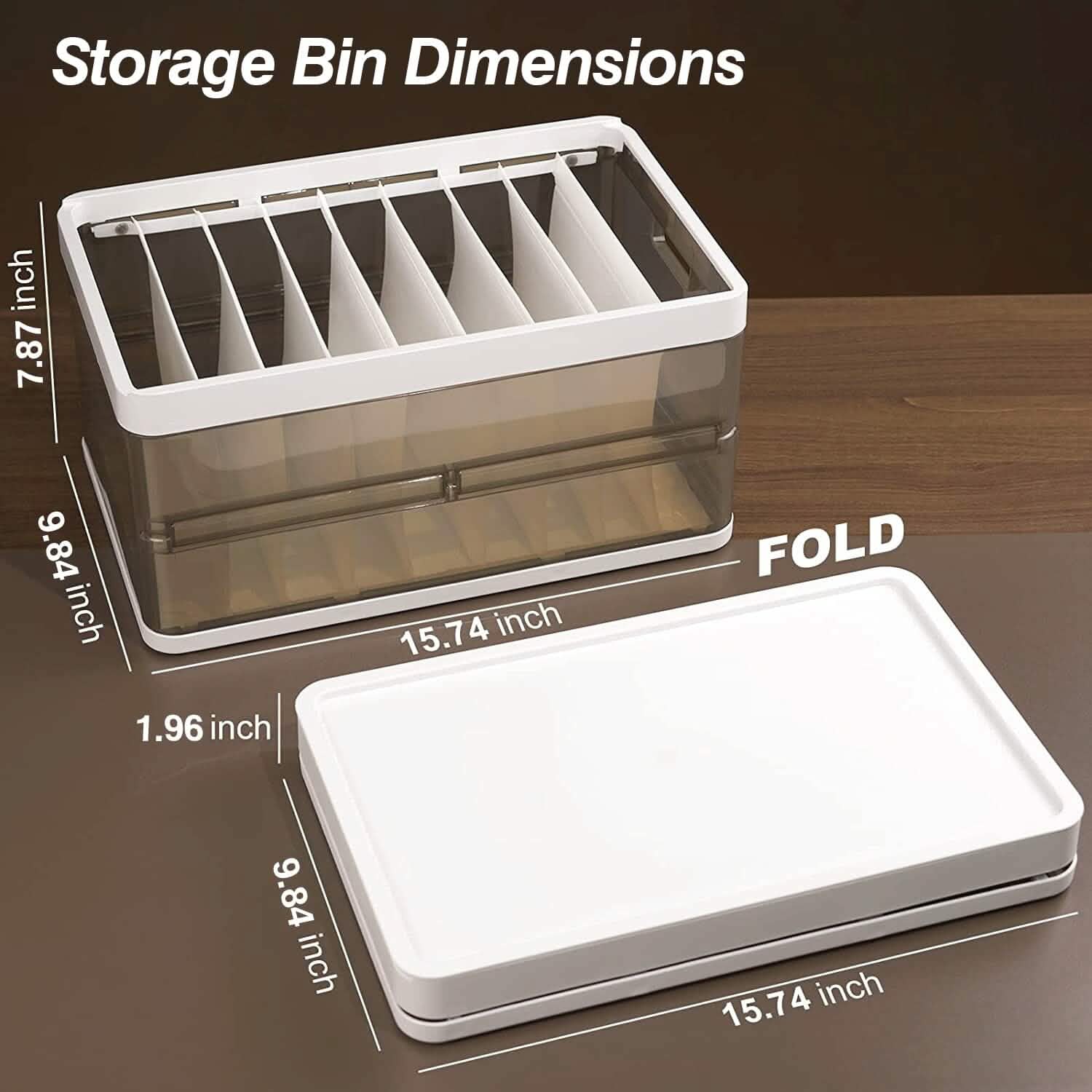 3-Pack: Foldable Storage Bin with Lid Stackable Plastic Closet Organizer Closet & Storage - DailySale