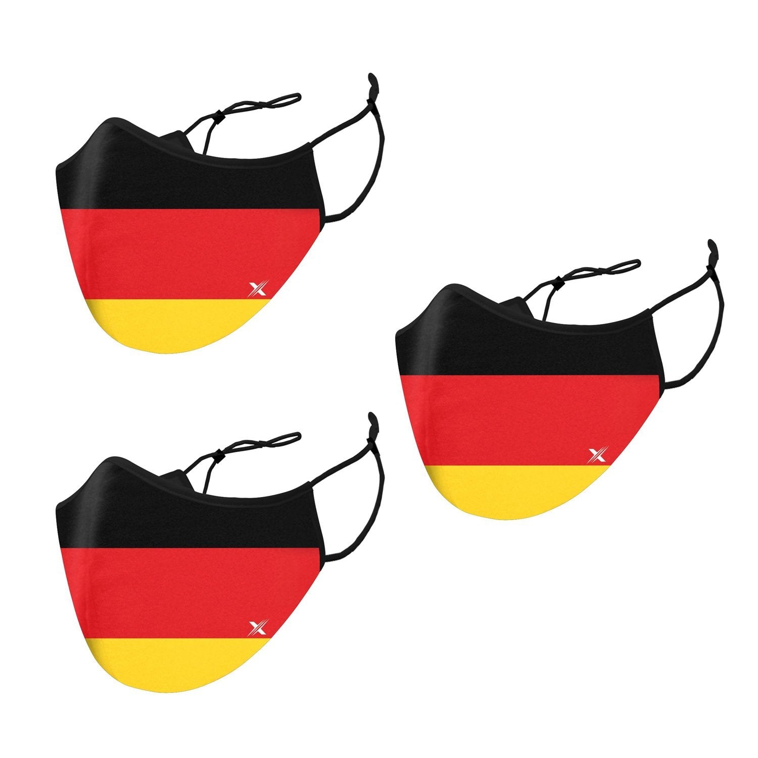 3-Pack: Germany Flag Double Layered Reusable Mask With Adjustable Loops Face Masks & PPE - DailySale