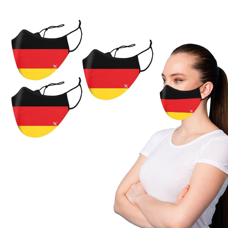 3-Pack: Germany Flag Double Layered Reusable Mask With Adjustable Loops Face Masks & PPE - DailySale