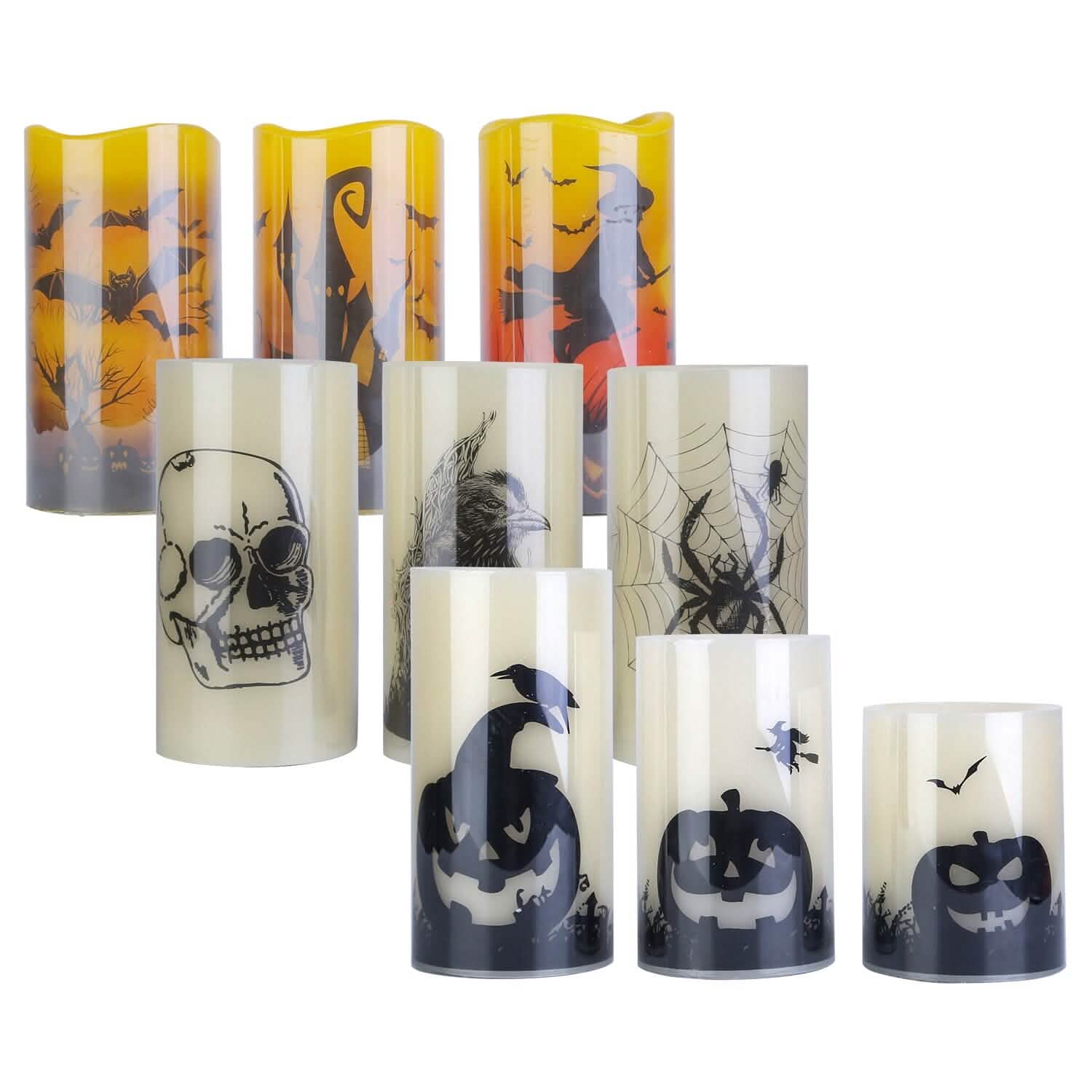 3-Pack: Halloween Battery Operated Flameless Candle Lamp with Timer Setting Holiday Decor & Apparel - DailySale