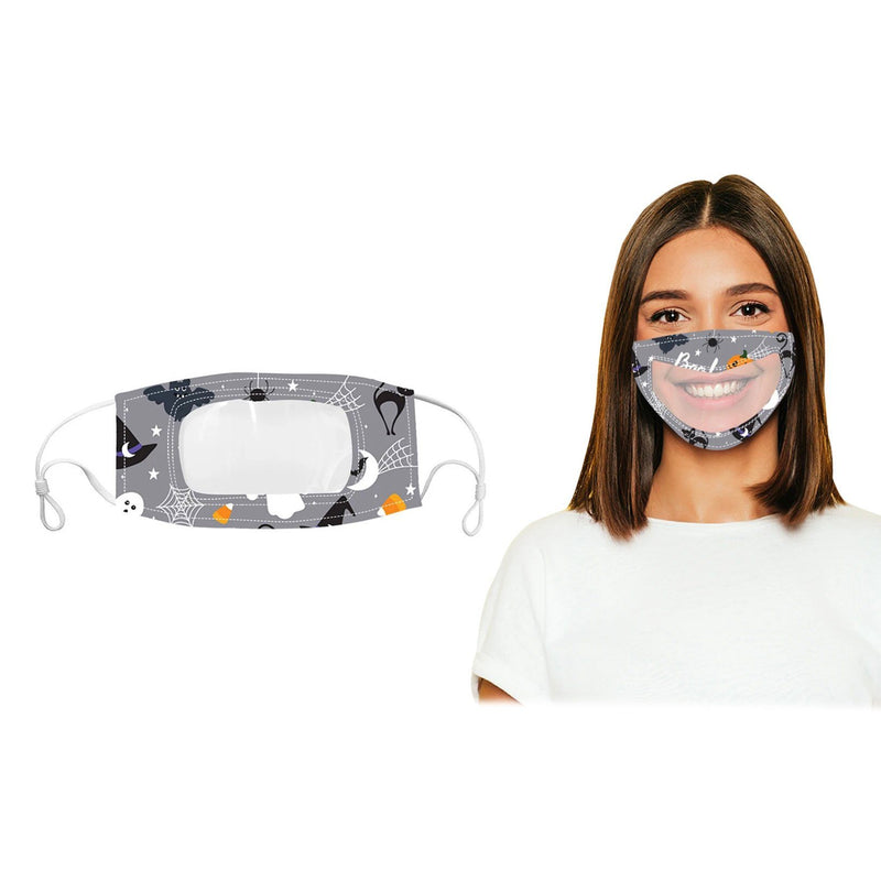 3-Pack: Halloween Edition Smile Communicator Clear Mouth Face Mask Face Masks & PPE - DailySale