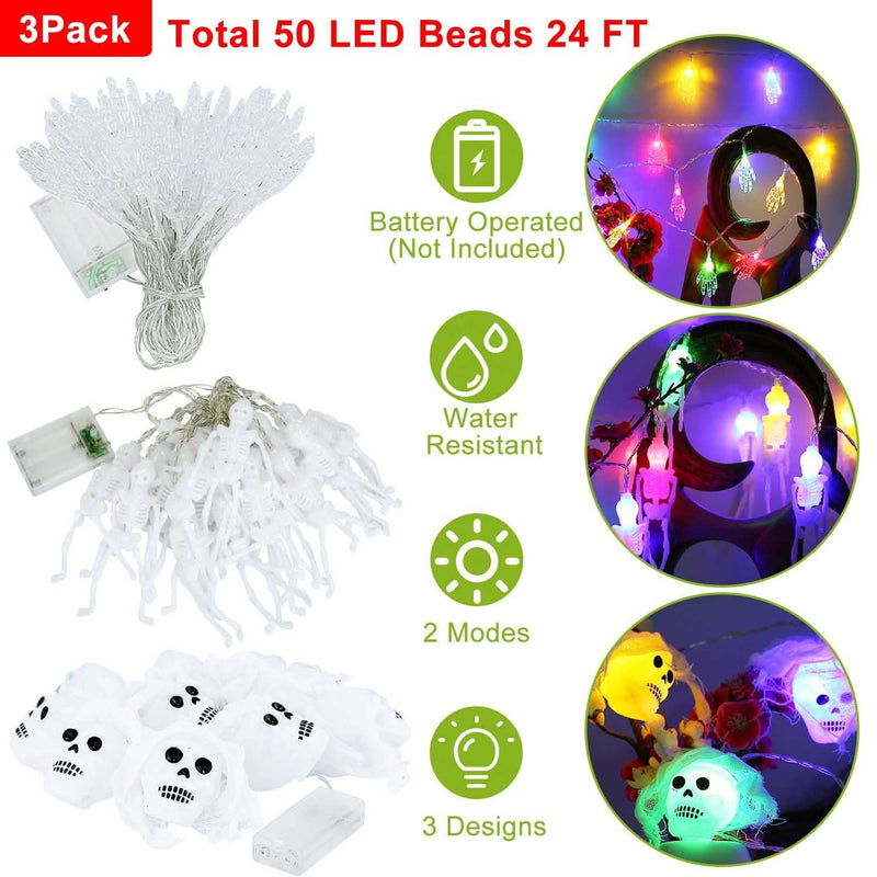 3-Pack: Halloween String Light Decorations Furniture & Decor - DailySale