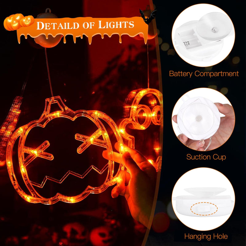 3-Pack: Halloween Window Light with Suction Cup Hanging Holes Holiday Decor & Apparel - DailySale