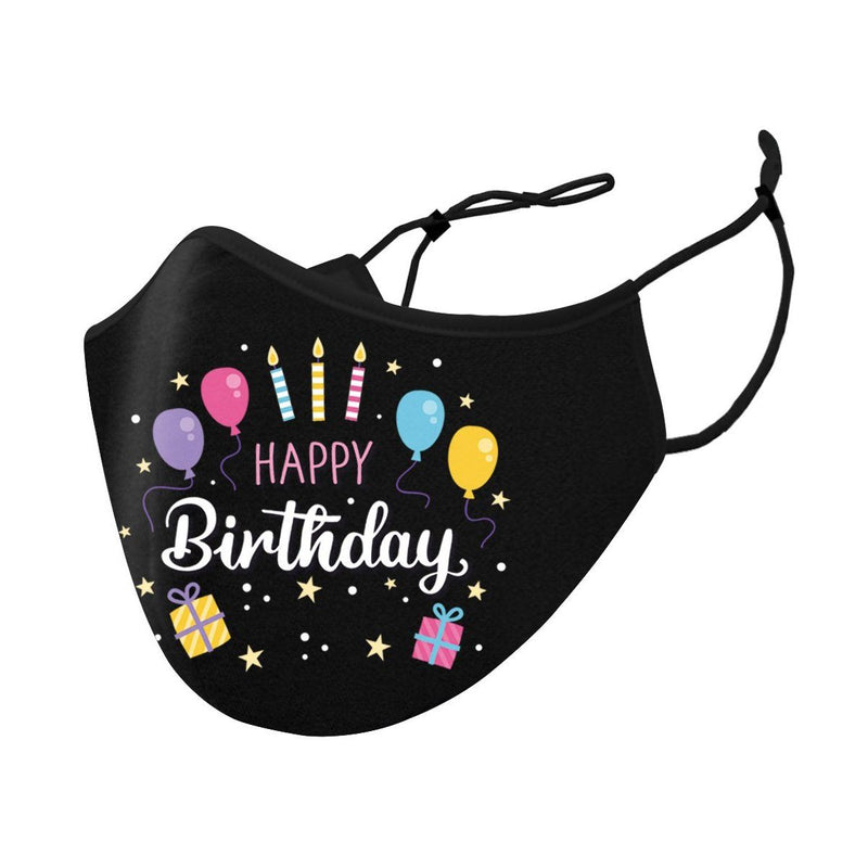 3-Pack: Happy Birthday Double Layered Reusable Face Mask With Adjustable Earloops Face Masks & PPE - DailySale