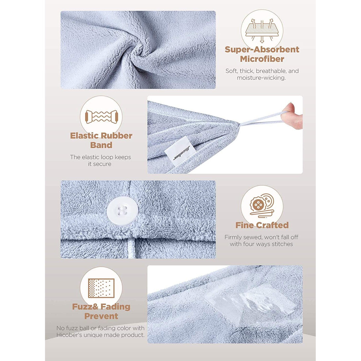 3-Pack: Hicober Microfiber Hair Towel Bath - DailySale