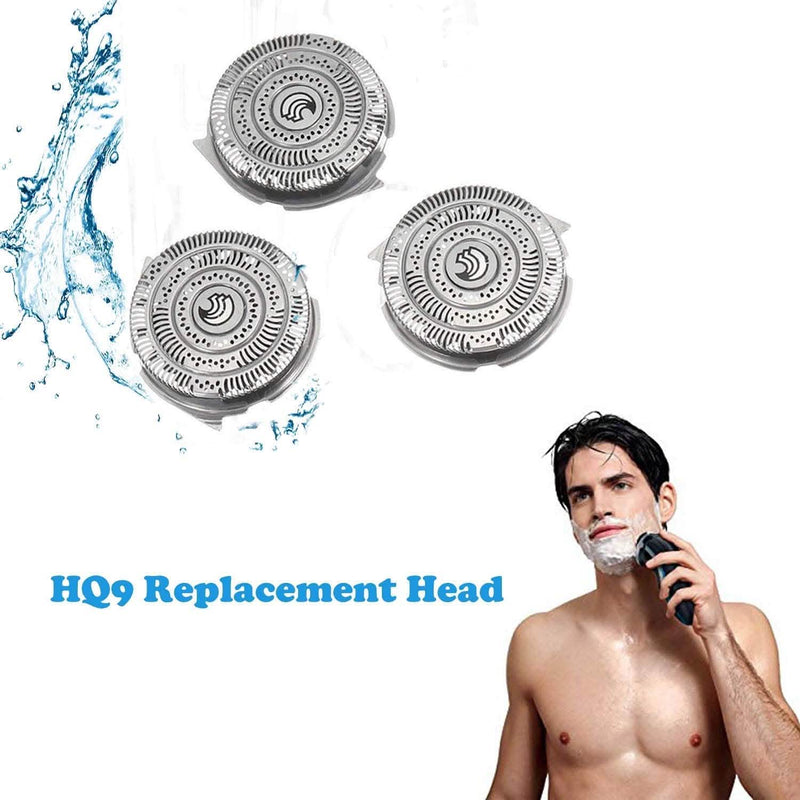View of 3-Pack  v with inset of a man shaving with a Philips Norelco Speed shaver