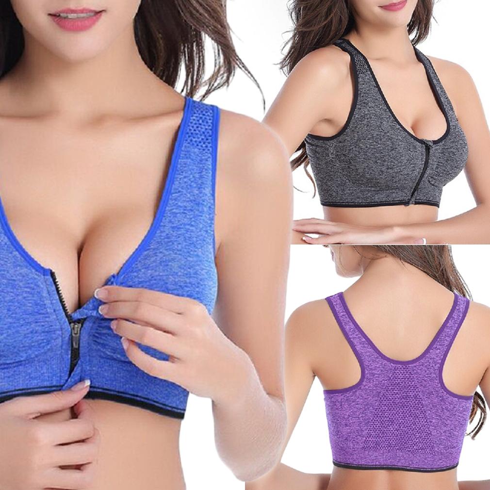 3-Pack : Incredible Endurance Front-Zip Sports Bra Women's Apparel L - DailySale