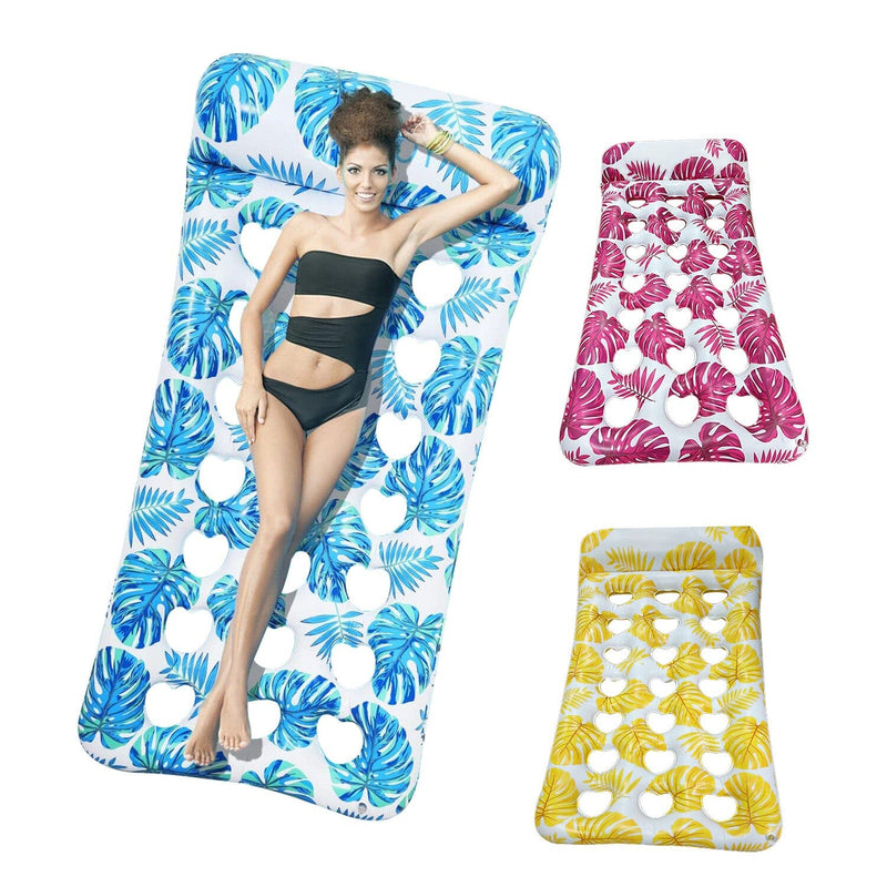 3-Pack: Inflatable Pool Float Raft Water Lounge 330lbs Load-Bearing Mattress with Headrest Sports & Outdoors - DailySale