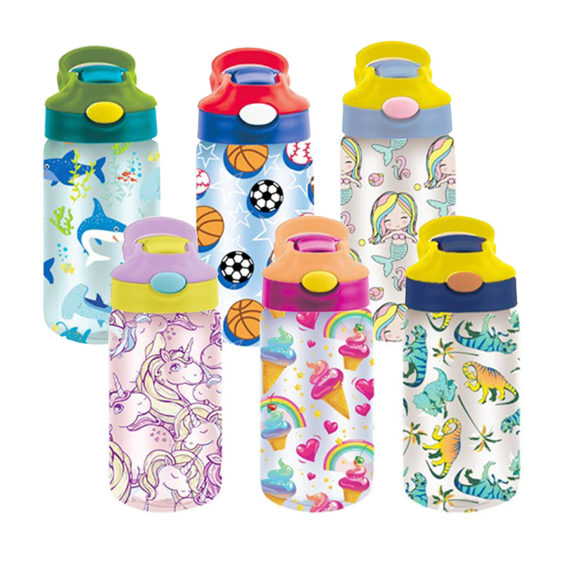 3-Pack: Kids Assorted Water Bottles with Auto Straw Sports & Outdoors - DailySale