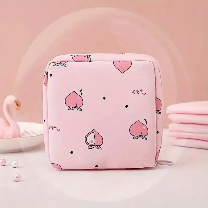 3-Pack: Large Capacity Sanitary Napkin Storage Bag Bags & Travel Pink Heart - DailySale
