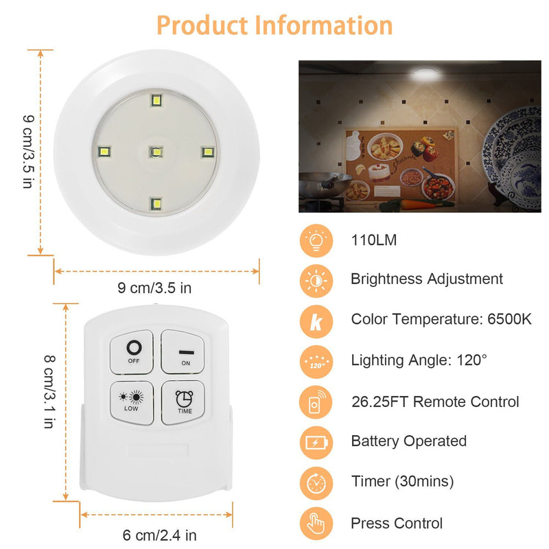 3-Pack: LED Wireless Puck Closet Lights Indoor Lighting - DailySale