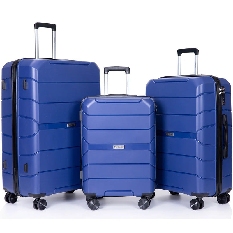 3-Pack: Lightweight Suitcases with TSA Lock Bags & Travel Blue - DailySale
