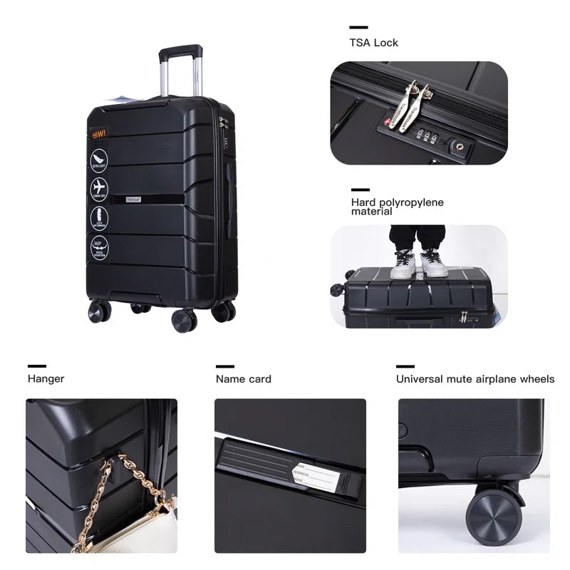 3-Pack: Lightweight Suitcases with TSA Lock Bags & Travel - DailySale