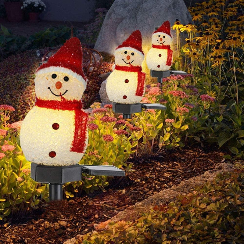 3-Pack: Little Snowman LED Solar Lawn Lights Holiday Decor & Apparel - DailySale
