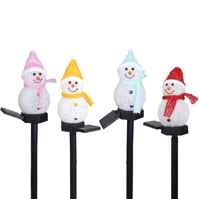 3-Pack: Little Snowman LED Solar Lawn Lights Holiday Decor & Apparel - DailySale