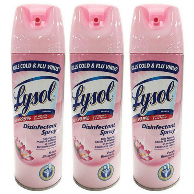 3-Pack: Lysol Disinfectant Spray 12oz Face Masks & PPE Fresh Blossoms - DailySale