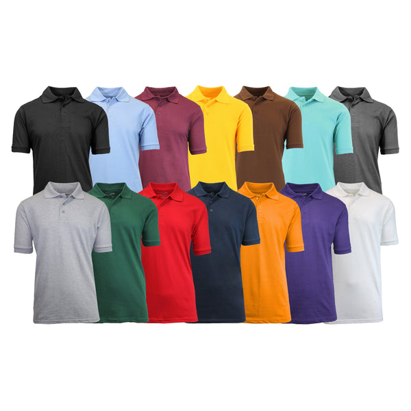 3-Pack: Men's Assorted S/S Pique Polo Men's Clothing S - DailySale