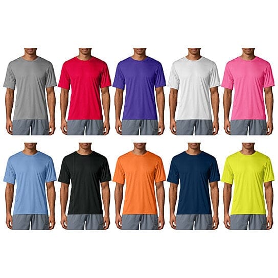 3-Pack Men's Cool Dri-Fit Short Sleeve T-Shirt Solid Color Moisture-Wicking Tee UPF 50+ UV Protection Round/Crew Neck Quick-Dry Active Wear Men's Tops - DailySale