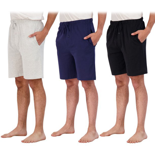 3-Pack: Men's Cotton Lounge Shorts with Pockets Men's Bottoms - DailySale
