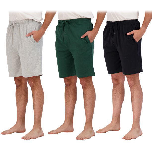3-Pack: Men's Cotton Lounge Shorts with Pockets Men's Bottoms - DailySale