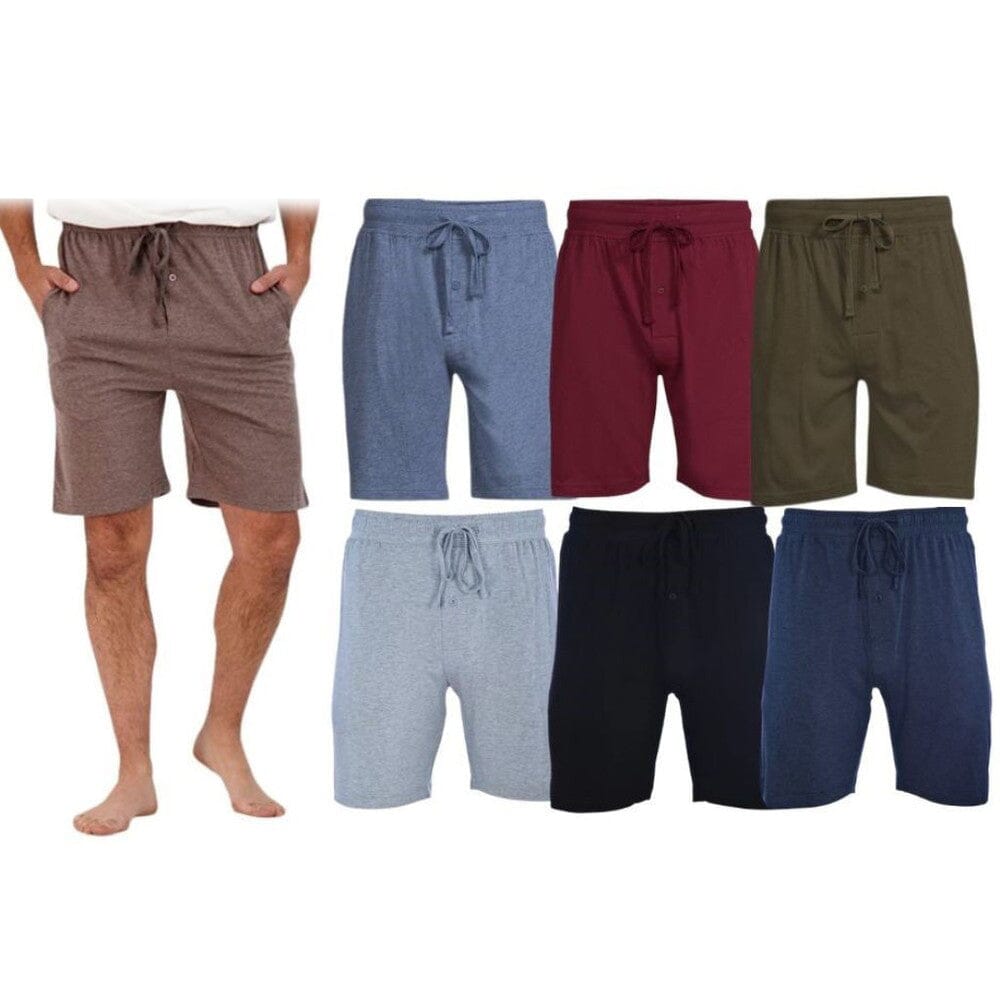 3-Pack: Men's Cotton Lounge Shorts with Pockets Men's Bottoms S - DailySale