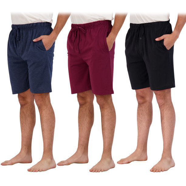 3-Pack: Men's Cotton Lounge Shorts with Pockets Men's Bottoms S - DailySale