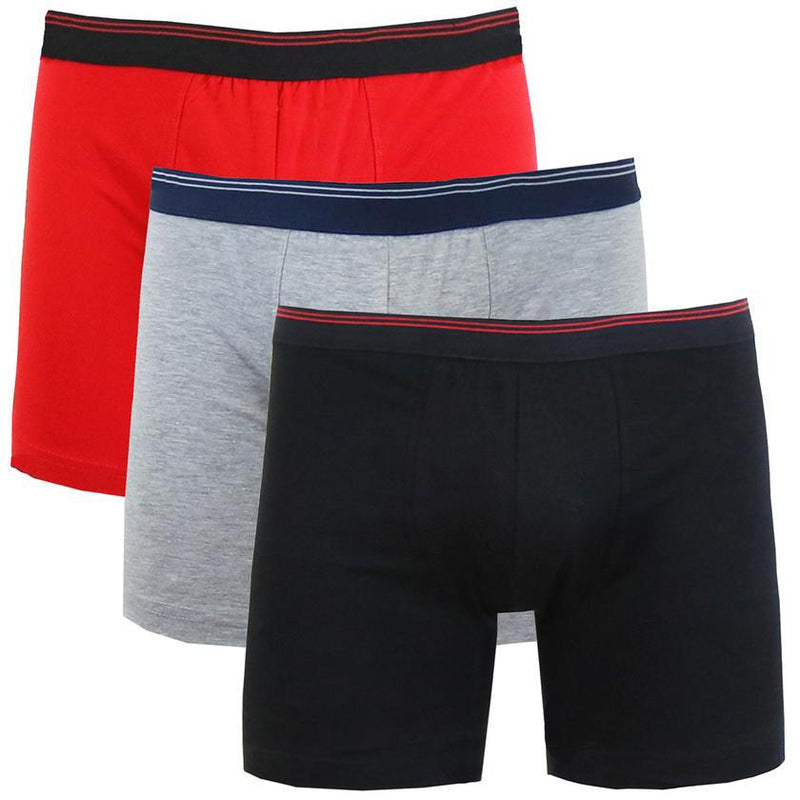 3-Pack: Men's Cotton Stretch Boxer Briefs Men's Apparel Red/Heather Gray/Black M - DailySale