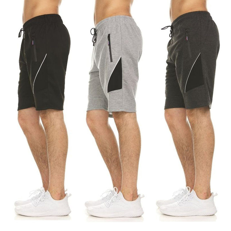 3-Pack: Men's French Terry Shorts with Zipper Pockets Men's Clothing S/M - DailySale